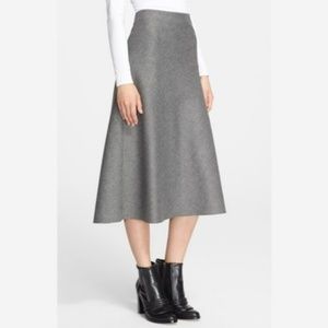 EUC Theory Gray Wool Midi Skirt